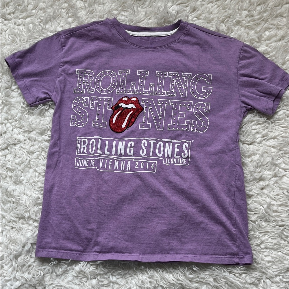 Rolling Stones Kids T-Shirt in Lavender with Red Logo